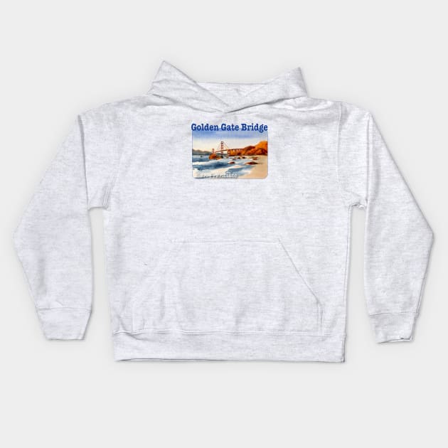 Golden Gate Bridge, San Francisco Kids Hoodie by MMcBuck